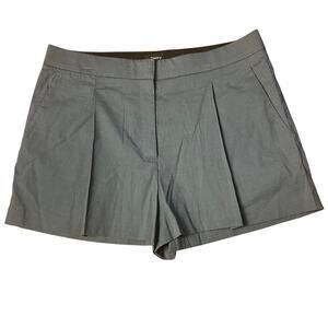 Theory Blue Gray Linen Viscose Pleated Front Dressy Shorts Size US 8